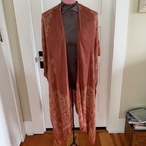 Nicole Miller Rust Open Front Kimono